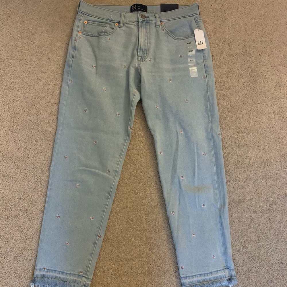 GAP denim girlfriend flower jeans
